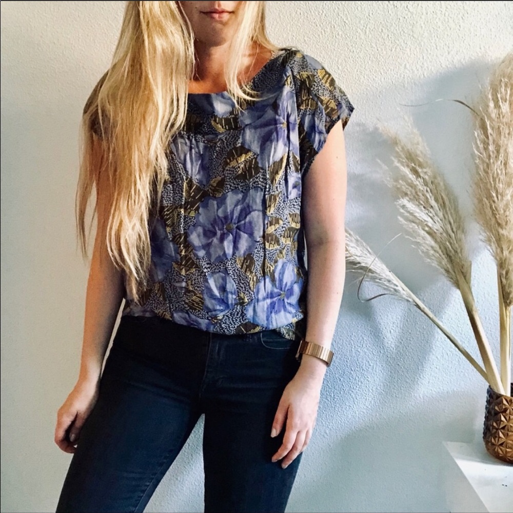 NEW ANTHROPOLOGIE Odille Alyogyn Floral Tee Blouse - Picture 1 of 8